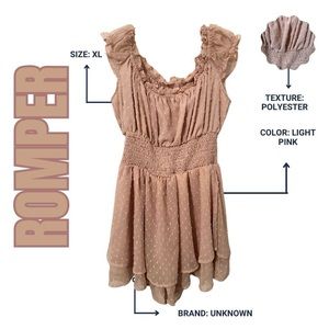 Light blush pink romper. Perfect Easter Fit!